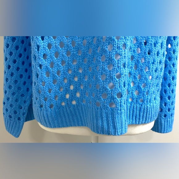 H&M Divided Womens L Solid Blue Crewneck Long Sleeve Lightweight Sweater Classic - Picture 4 of 12